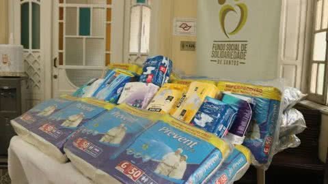 Mais de 2,5 mil fraldas geriátricas são arrecadadas pelo Fundo de Solidariedade de Santos - Imagem: reprodução Prefeitura de Santos