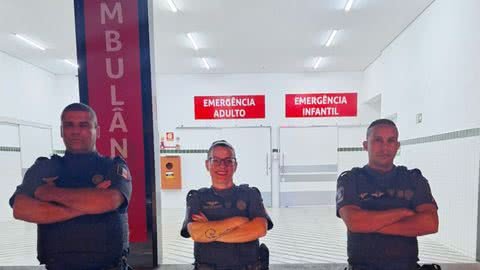 Guardas municipais de Praia Grande salvam recém-nascido após engasgo - Imagem: reprodução Prefeitura de Praia Grande