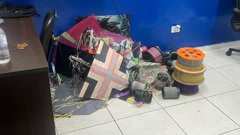 Guarda Municipal de Santos apreende pipas e linhas cortantes - Imagem: Reprodução/Prefeitura de Santos