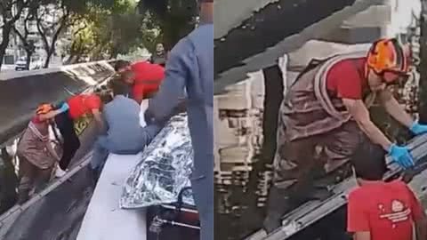 Os socorristas realizaram um curativo e a vítima foi levada para a Unidade de Pronto Atendimento (UPA) Central da cidade - Imagem: Divulgação/ G1