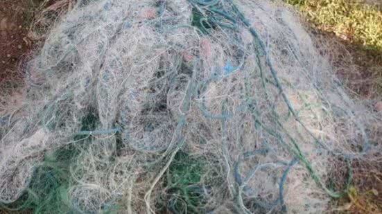 Operações da Polícia Ambiental apreendem 30 km de redes de pesca ilegais no litoral de SP - Imagem: Divulgação/ Polícia Militar Ambiental