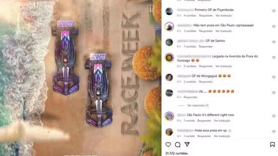 Publicação da Fórmula 1 gera comentários engraçados nas redes socias - Imagem: Reprodução/ Redes Sociais