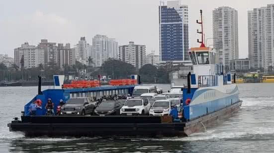 Suspenção temporária do serviço de balsas que conecta Bertioga e Guarujá - Imagenm: Reprodução/Divulgação