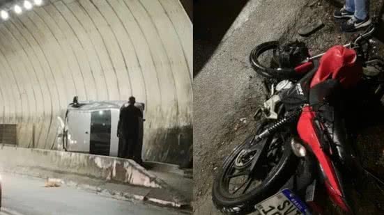 Policiais Militares prenderam no local o motorista que causou o acidente - Imagem: @guarujamilgrau/ THMais