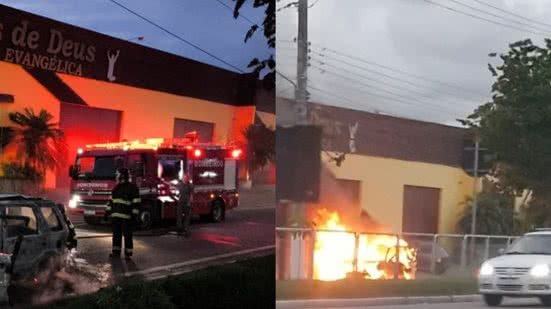 Incêndio começou horas depois da batida - Imagem: Divulgação/ Radar Litoral